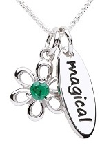 handsome little silver May birthstone with meaning baby necklace